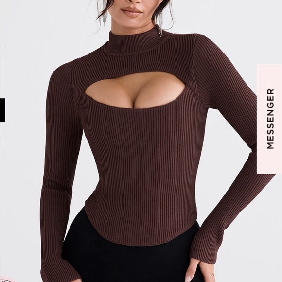 House of CB Georgina Cocoa Knitted Corset - Picture 2 of 11